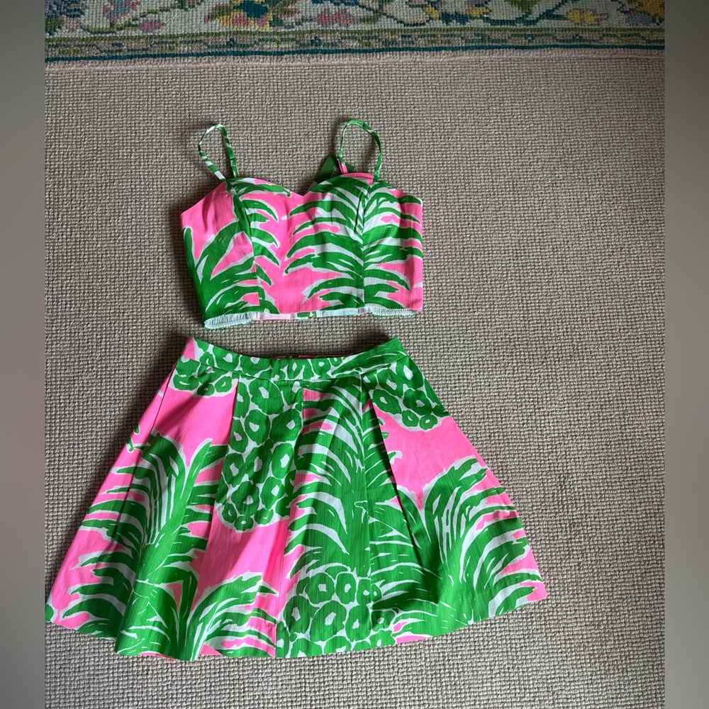 Lily Pulitzer two piece bustier and skirt